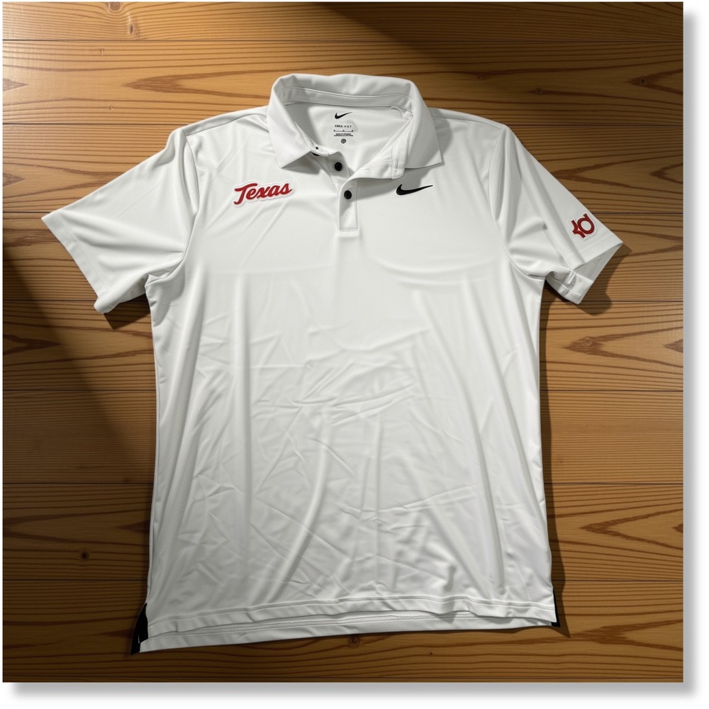 Nike Texas Longhorns KD Polo FZ7481-100 Dri-FIT Mens White Medium